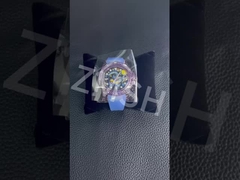 الدرجة الأولى 40 ملم / 42 ملم حلقية الزعفري كريستال ساعة قضية مقاومة للخدش اللون الأرجواني القابل للتخصيص