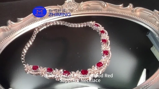 مجوهرات أحجار كريمة مخصصة قلادة من الياقوت الأحمر لدم الحمام المزروع في المعمل