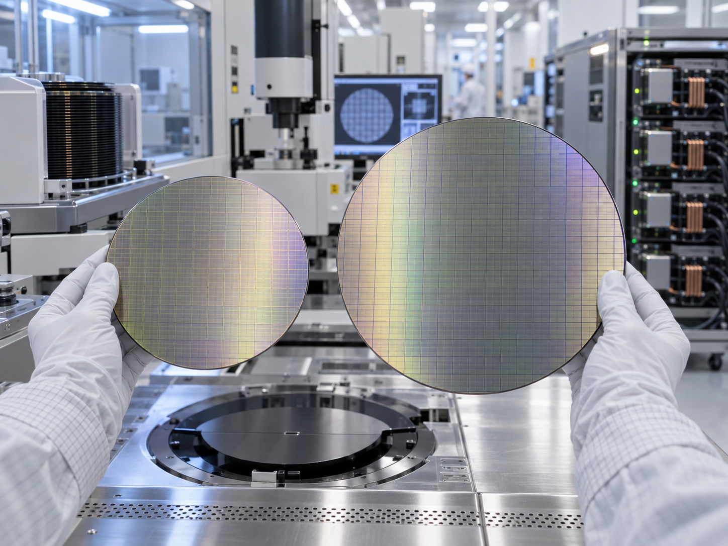 أحدث مدونات الشركة حول 200mm vs 300mm GaN-on-Silicon Wafers for AI Power Electronics: Wafer Bow, Buffer Layers, Epitaxy Uniformity, Cost and Fo