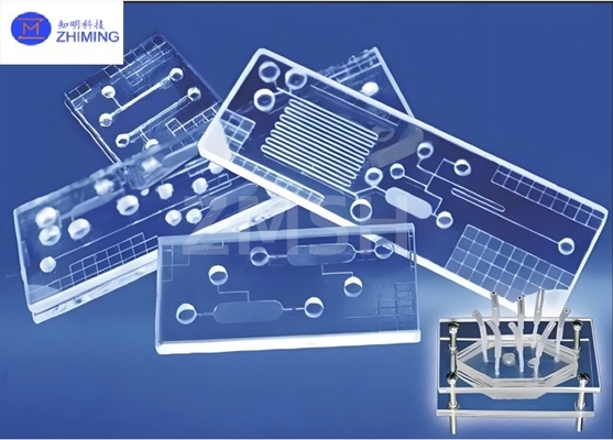 شراء شريحة الزجاج الميكروفلوديكية الرقائق الشفافة بصريًا تصميم معالجة عالية الدقة BF33 JGS1 JGS2 الزفير الكوارتز زجاج الكورنج التصنيع عبر الإنترنت